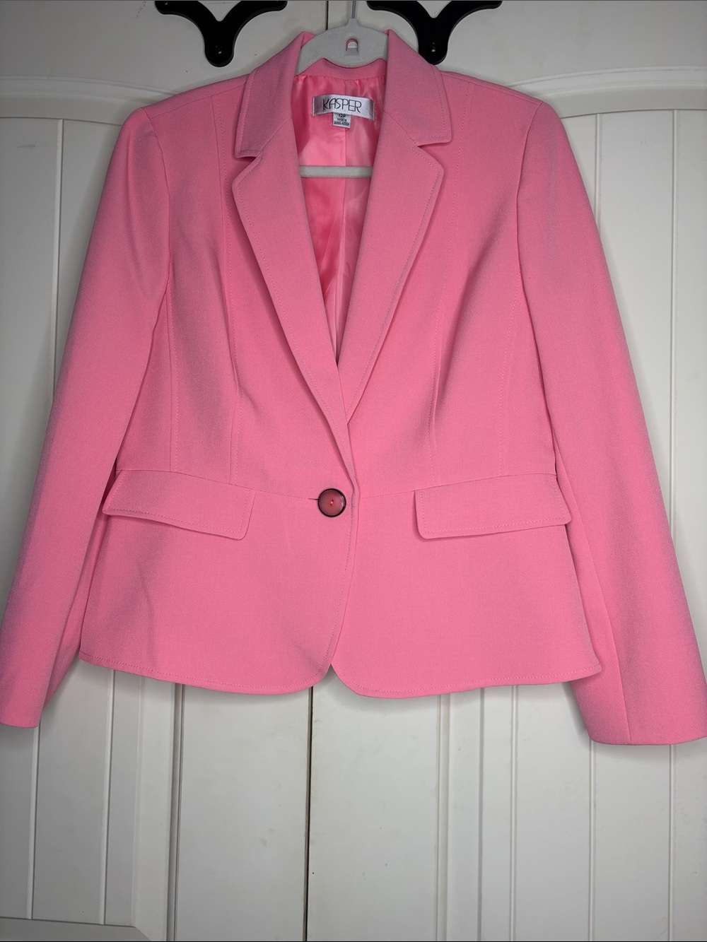 Kasper Pink Tailored Single-Button Blazer Size 12